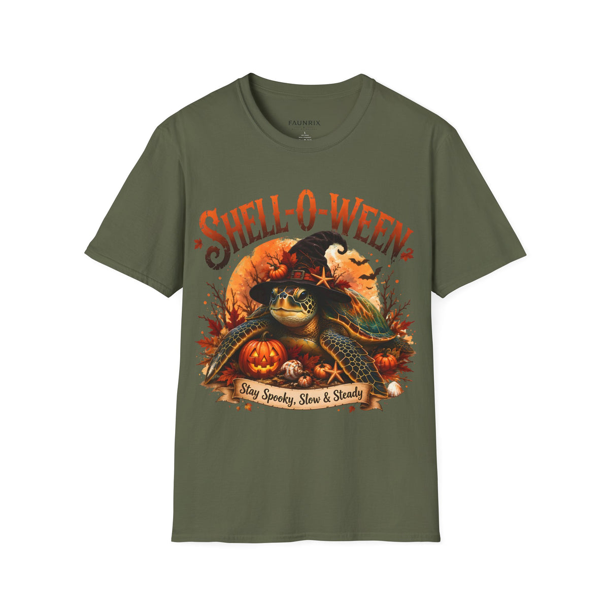 Shell-O-Ween T-Shirt — Spooky Pumpkin Witch Halloween Tee