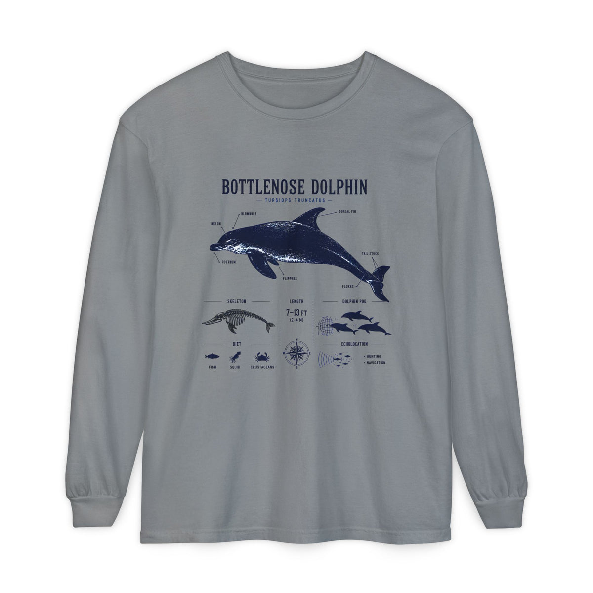 Bottlenose Dolphin Anatomy Long Sleeve Tee