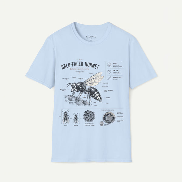 Bald-Faced Hornet Anatomy T-Shirt - Vintage Entomology Illustration