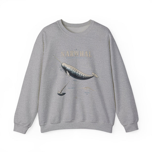 Narwhal Crewneck Sweatshirt - Vintage Sea Mammal Graphic