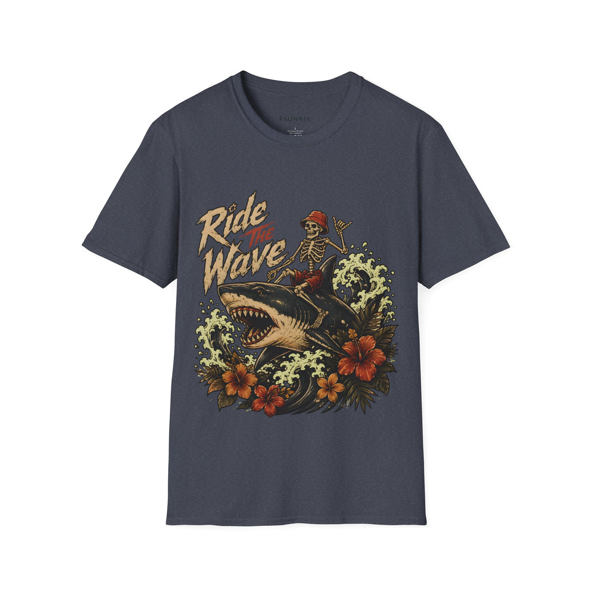 Ride The Wave Surf Skeleton T-Shirt — Vintage Beach Skull Tee