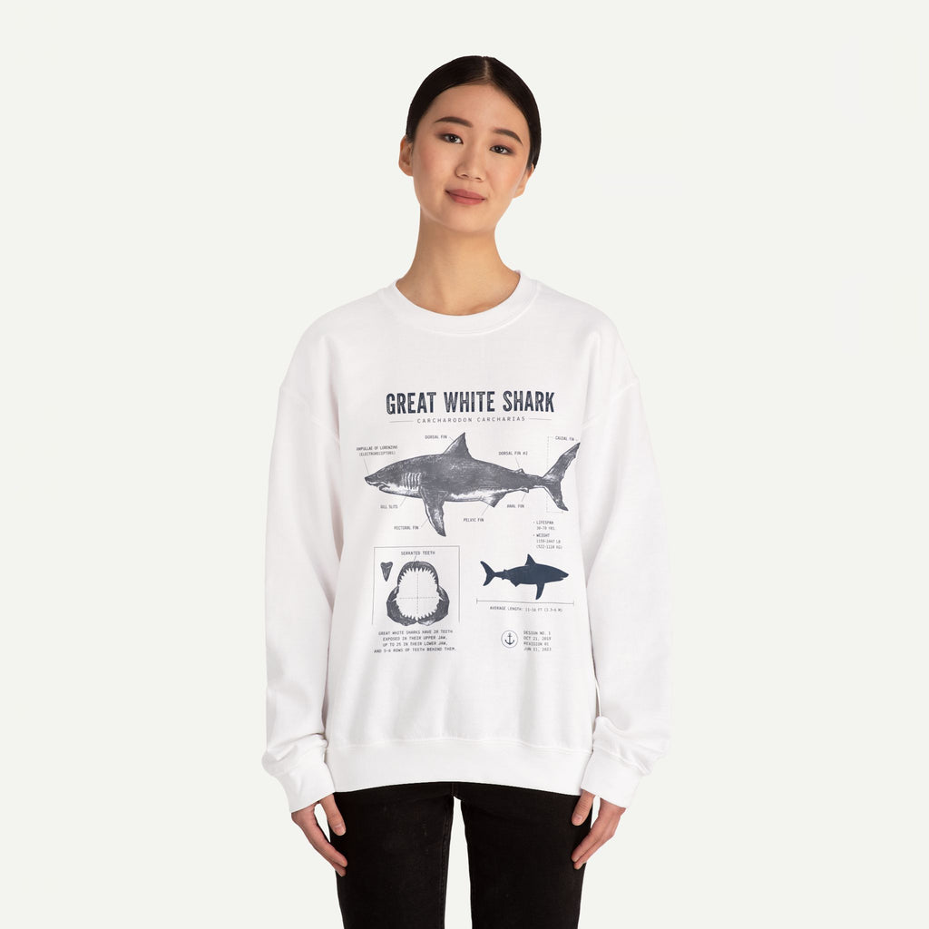 Great White Shark Anatomy Sweatshirt