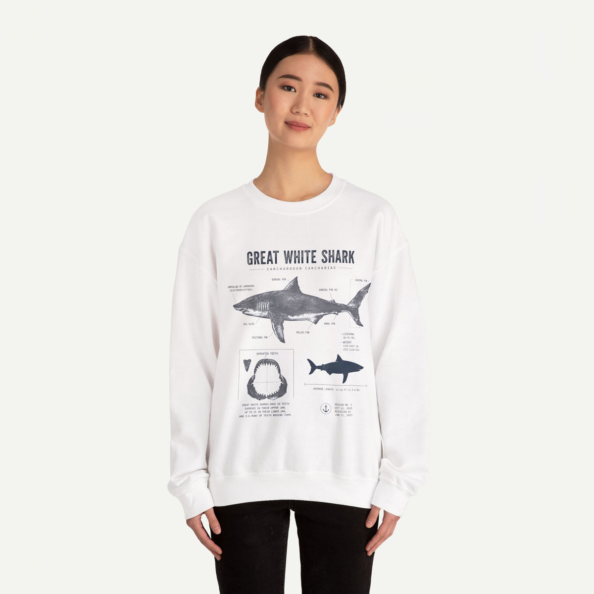 Great White Shark Anatomy Sweatshirt