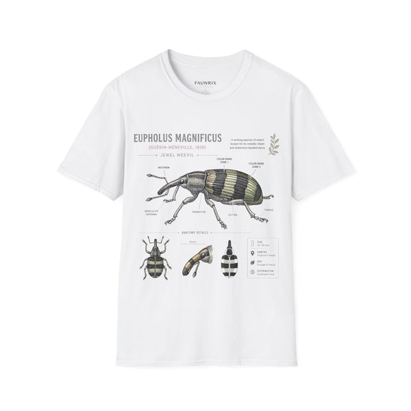 Vintage Botanical Beetle Anatomy T-Shirt — Eupholus Magnificus Illustration