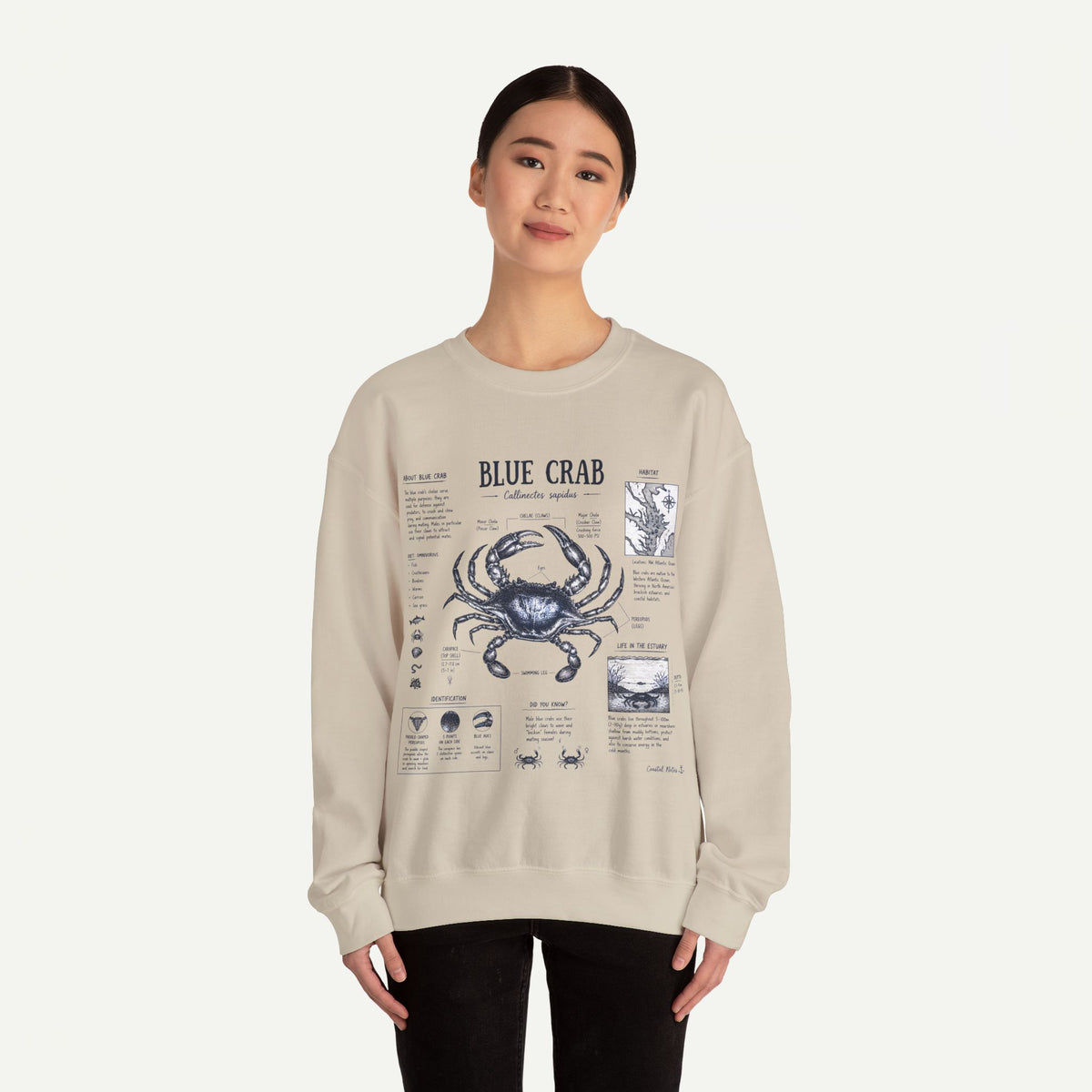 Blue Crab Anatomy Sweatshirt