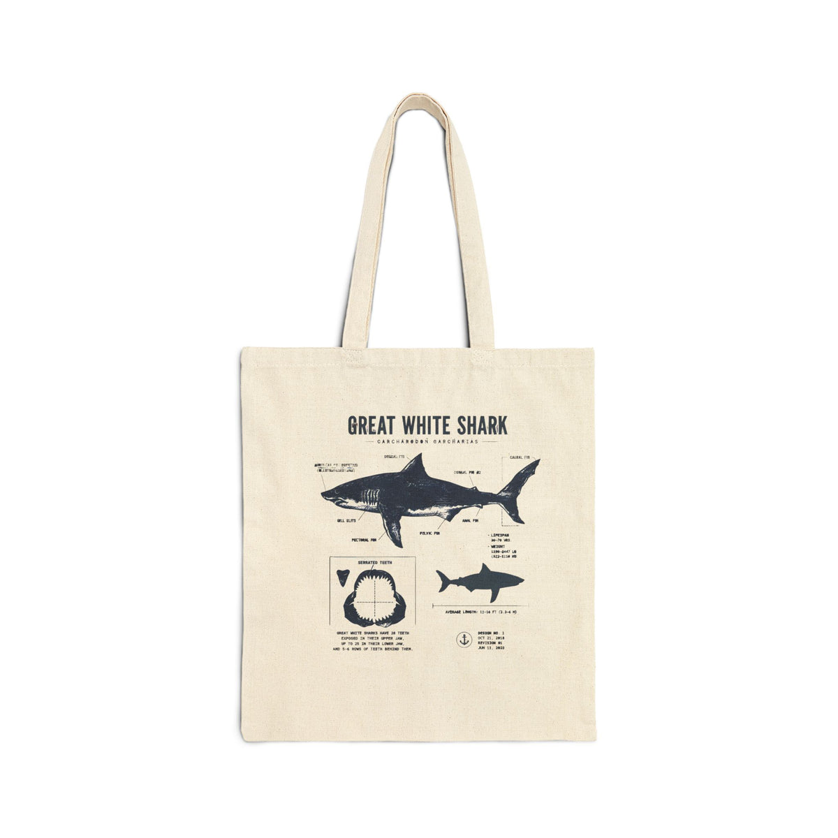 Great White Shark Anatomy Canvas Tote Main image