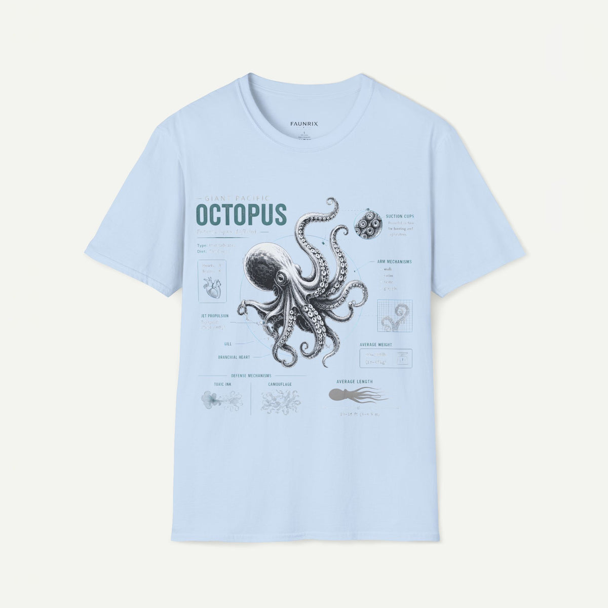 Octopus Anatomy Tee — Vintage Marine Illustration T-Shirt Main image