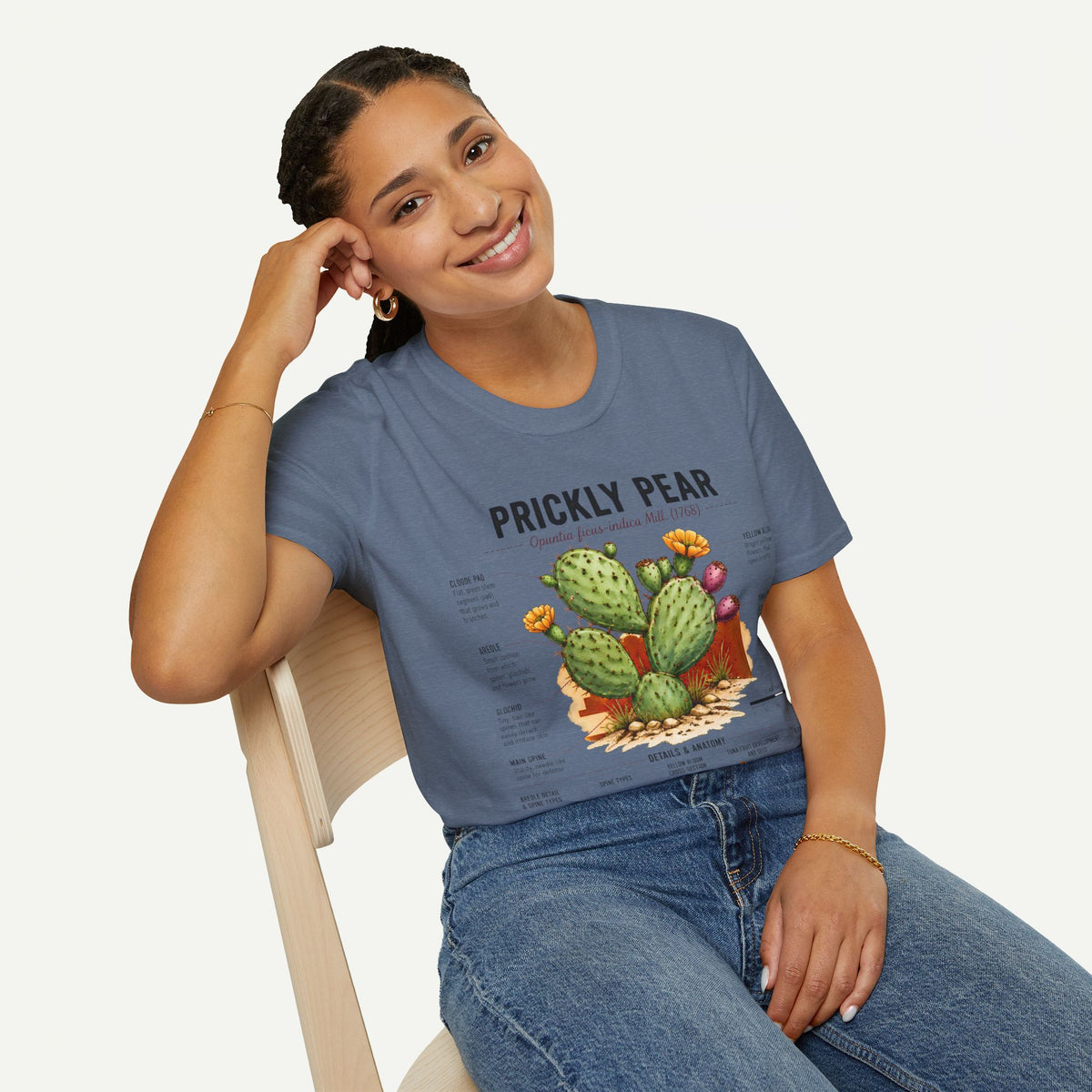 Prickly Pear Botanical T-Shirt — Vintage Cactus Illustration Tee