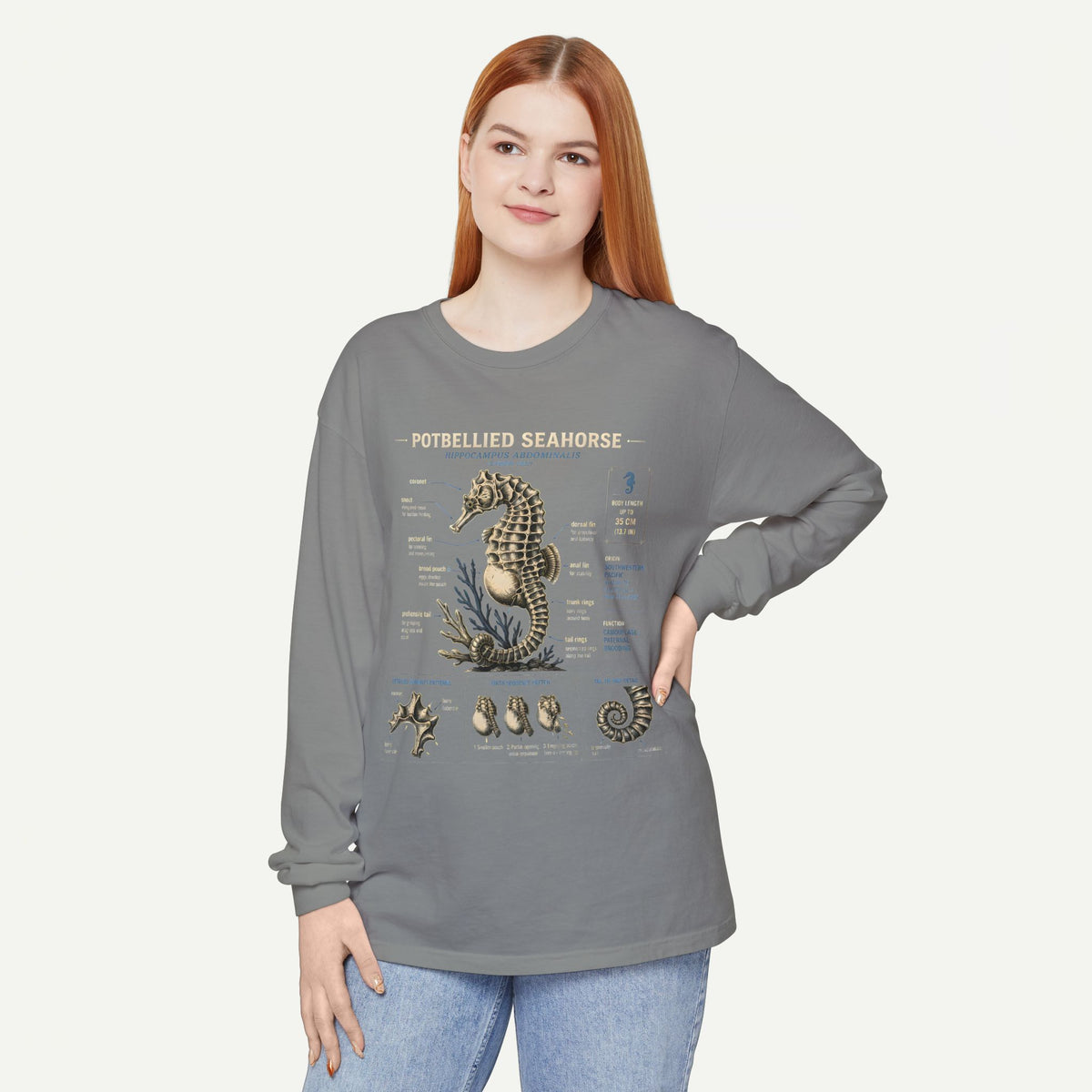Seahorse Anatomy Long Sleeve Tee