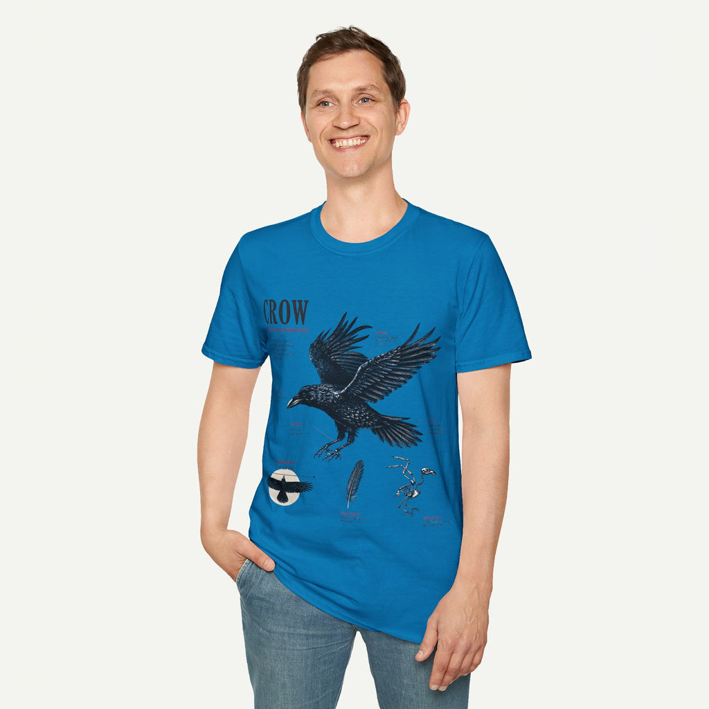 Crow Anatomy Graphic T-Shirt — Vintage Raven Illustration Tee