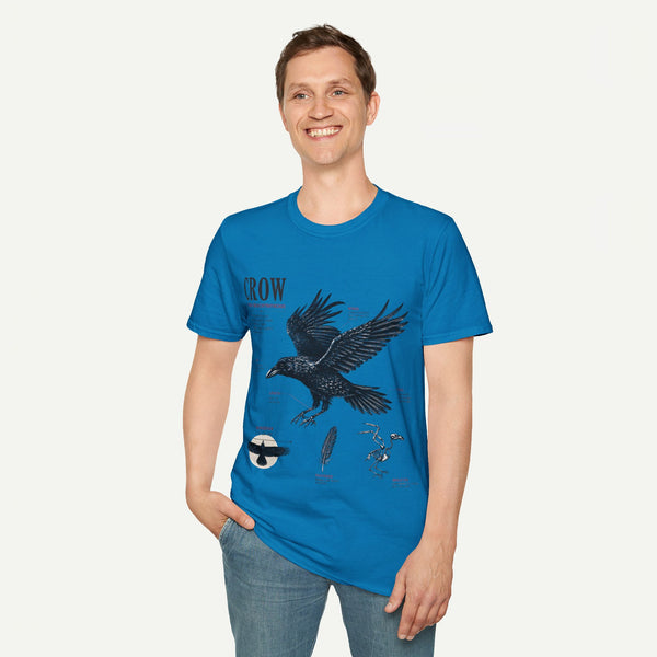 Crow Anatomy Graphic T-Shirt — Vintage Raven Illustration Tee