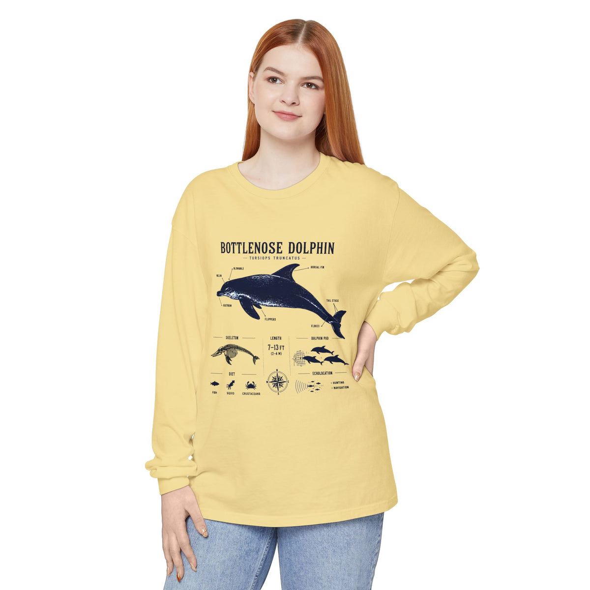 Bottlenose Dolphin Anatomy Long Sleeve Tee