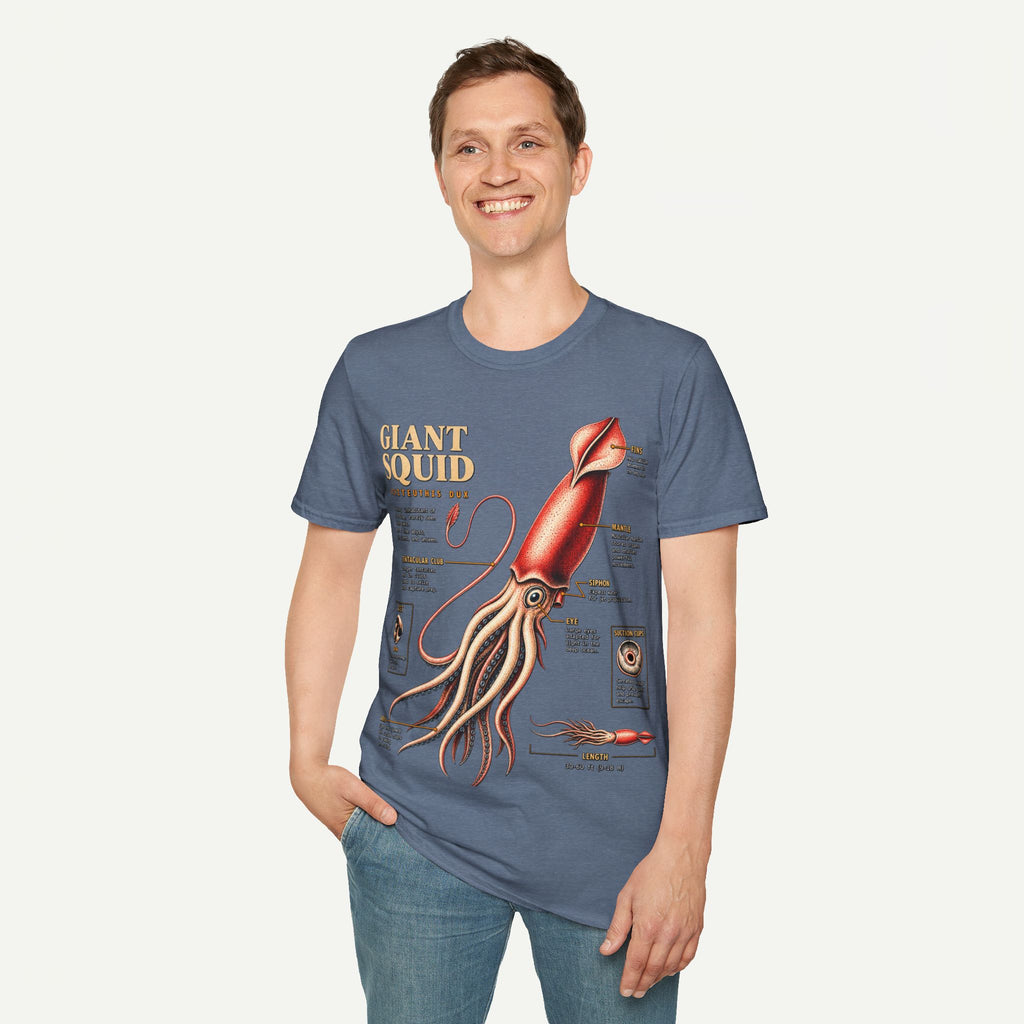 Squid Anatomy Graphic T-Shirt — 'Giant Squid' Vintage Scientific Illustration