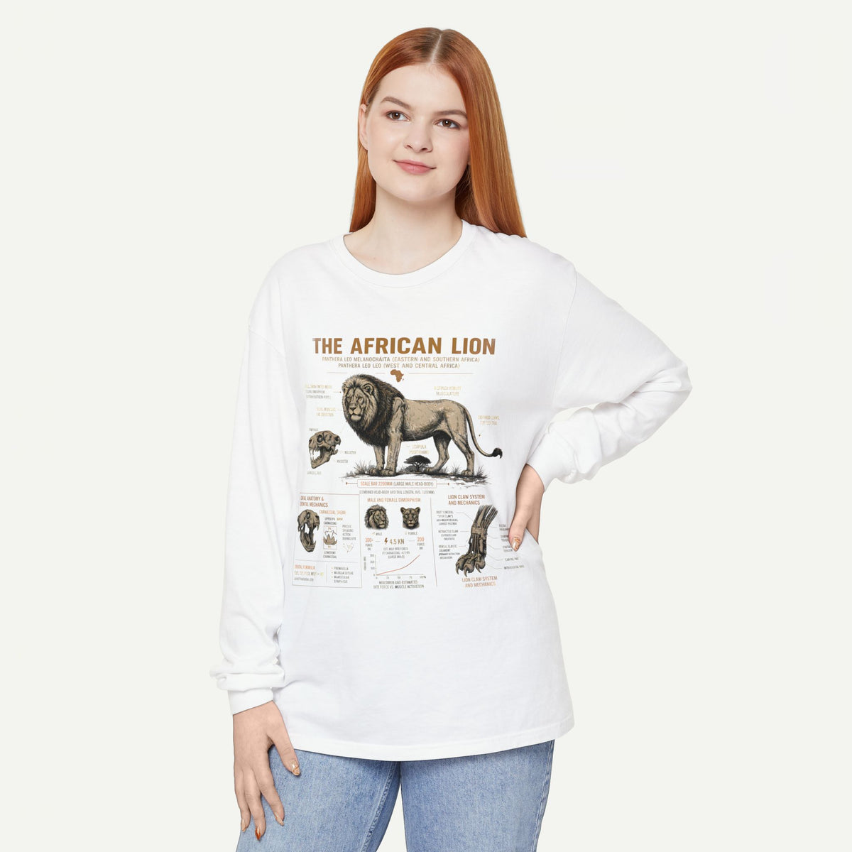 The African Lion Anatomy Long Sleeve Shirt