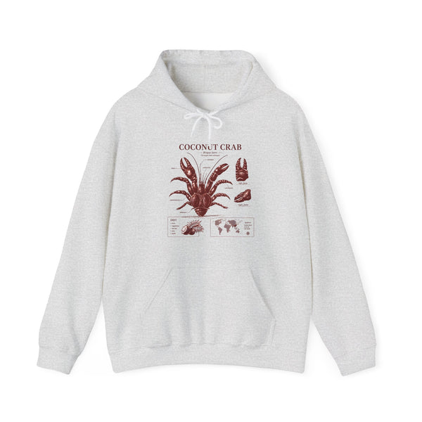 Coconut Crab Anatomy Hoodie — Vintage Botanical & Marine Study Print