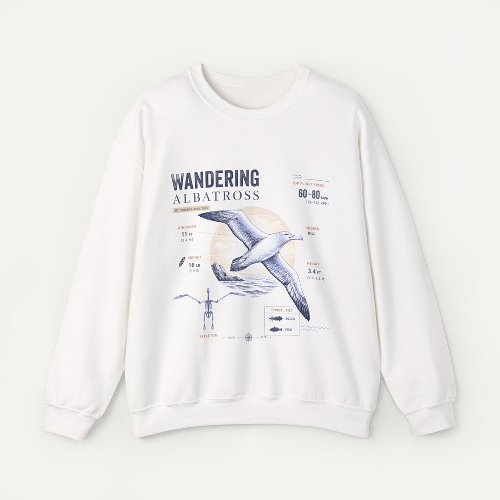 Wandering Albatross Anatomy Sweatshirt — Vintage Seabird Illustration