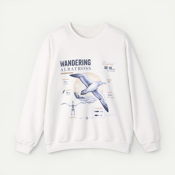 Wandering Albatross Anatomy Sweatshirt — Vintage Seabird Illustration