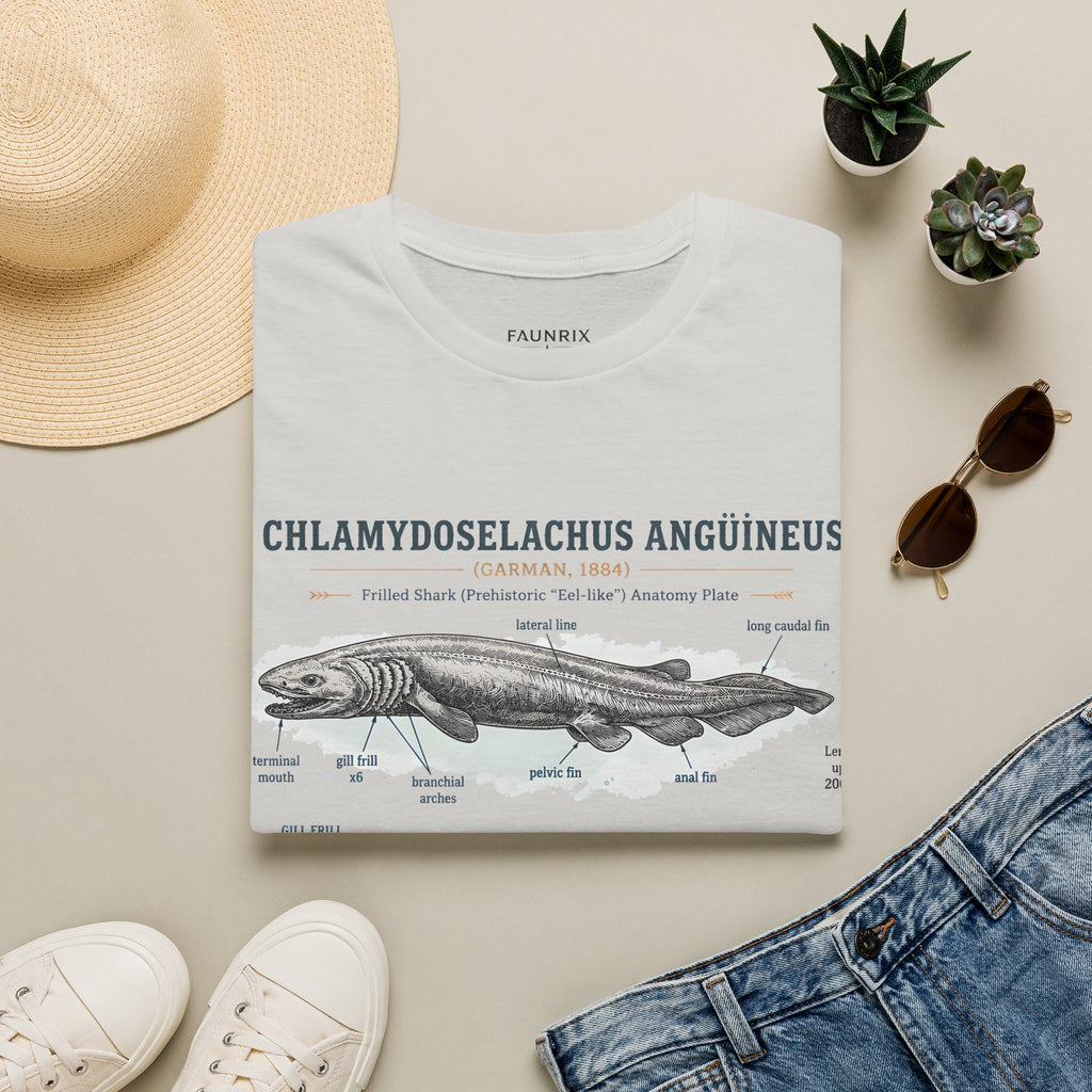 Shark Anatomy Graphic Tee — Chlamydoselachus Anguineus Educational T-Shirt