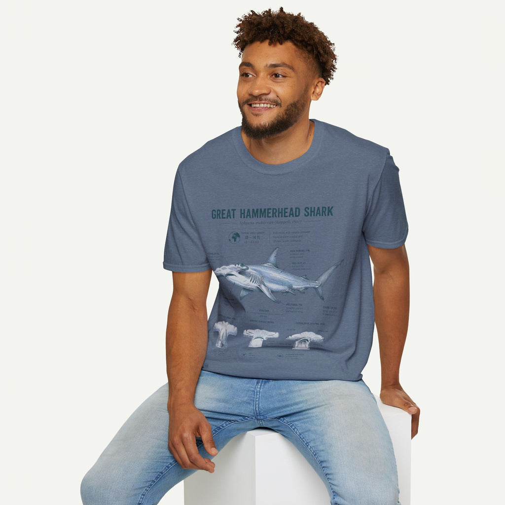 Hammerhead Shark Anatomy T-Shirt — Great Hammerhead Educational Tee