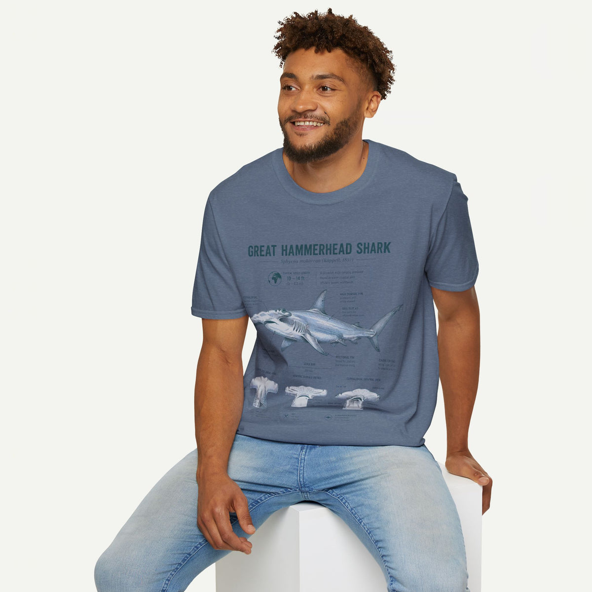 Hammerhead Shark Anatomy T-Shirt — Great Hammerhead Educational Tee