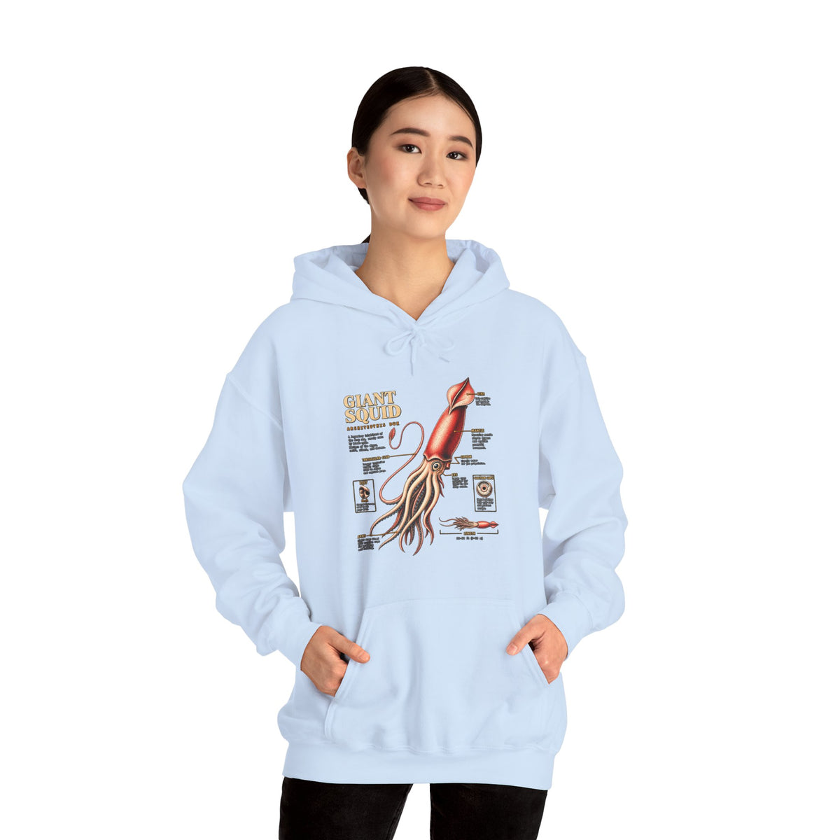 Squid Anatomy Hoodie — Vintage Scientific Illustration Pullover