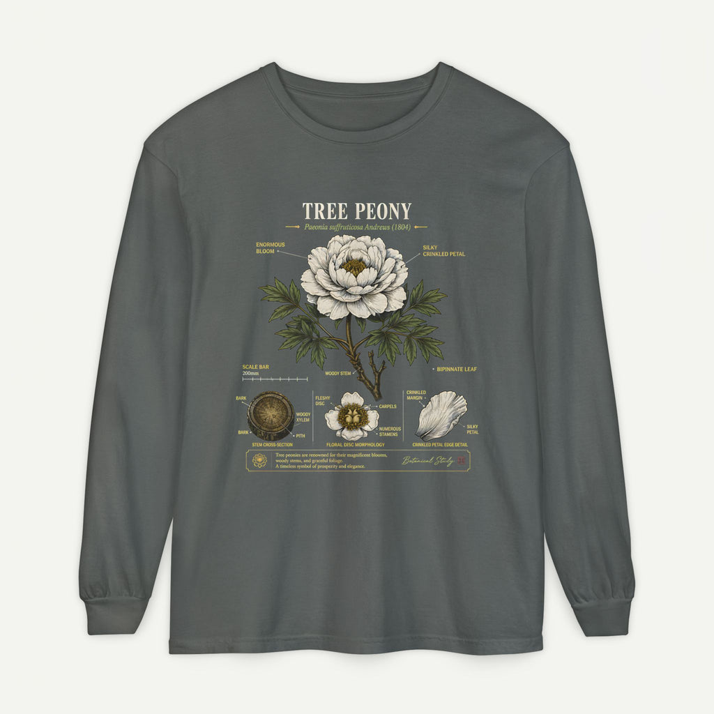 Tree Peony Illustration Long Sleeve Tee