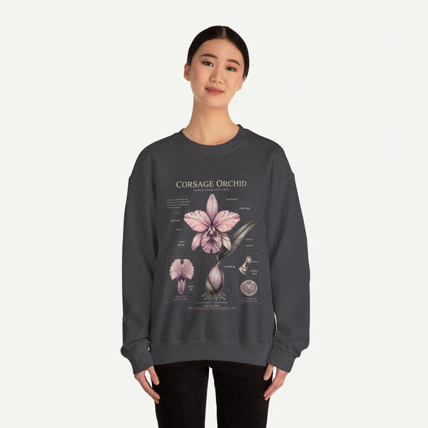 Corsage Orchid Sweatshirt — Botanical Anatomy Floral Crewneck