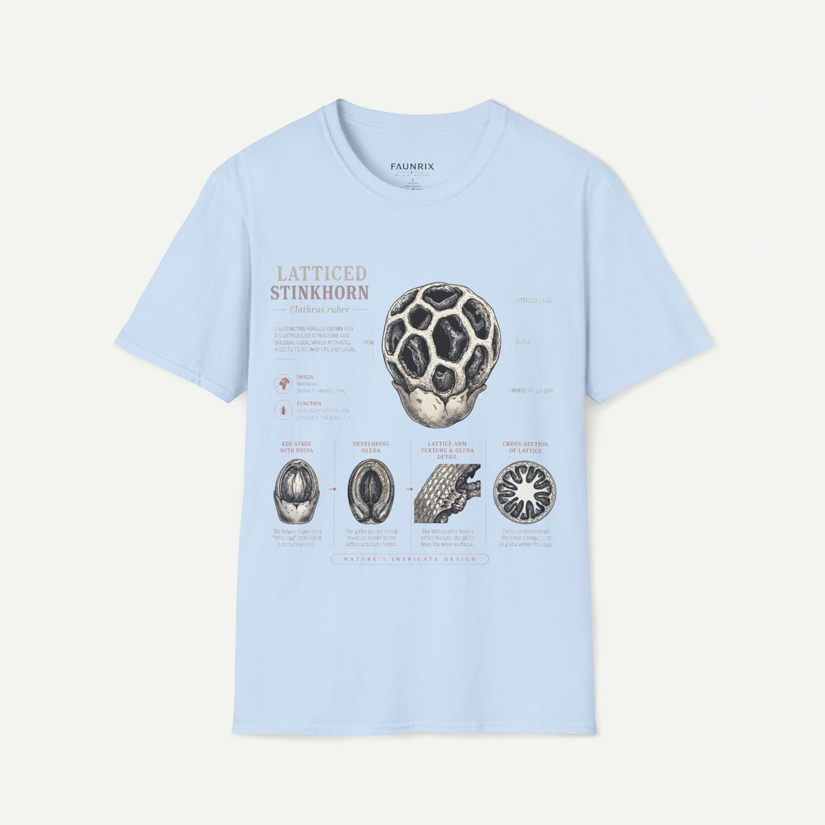 Botanical Latticed Stinkhorn  Anatomy  Vintage Naturalist Shirt