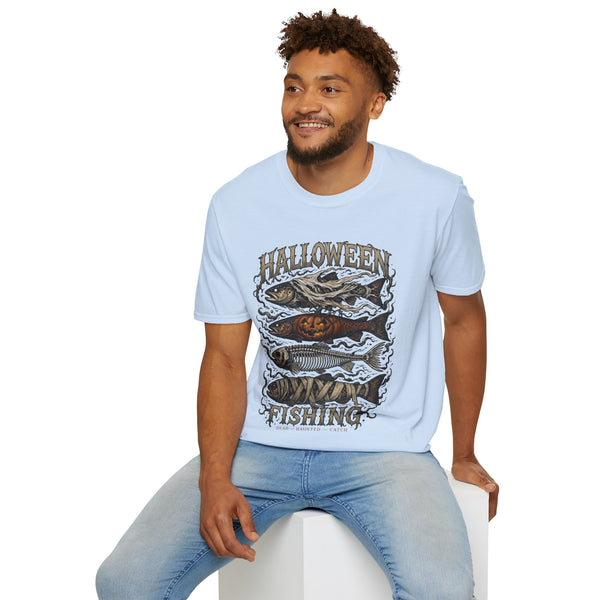 Halloween Fishing T-Shirt — Spooky Pumpkin Fish Graphic Tee