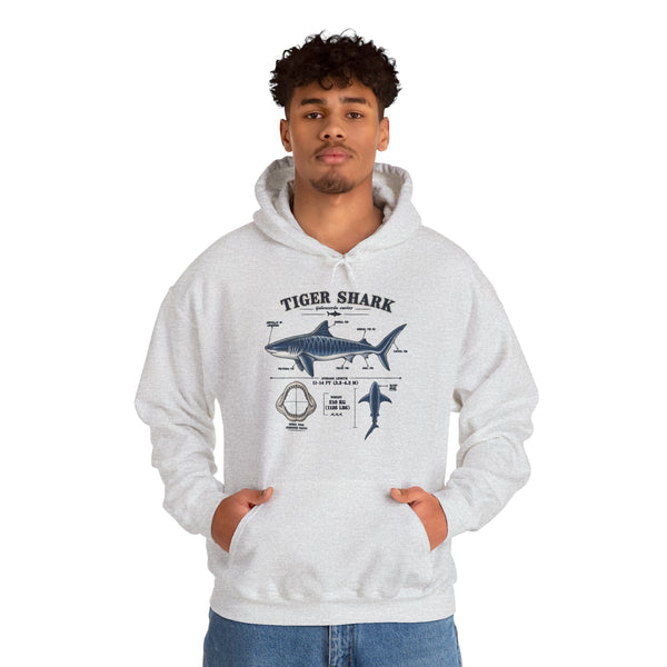 Tiger Shark Anatomy Hoodie — Nautical Science Graphic Pullover