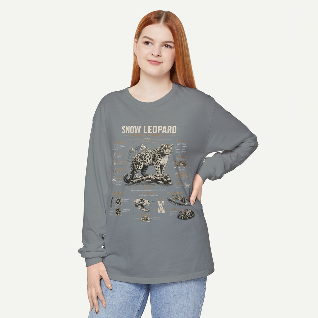 Snow Leopard Wildlife Anatomy Long Sleeve Tee