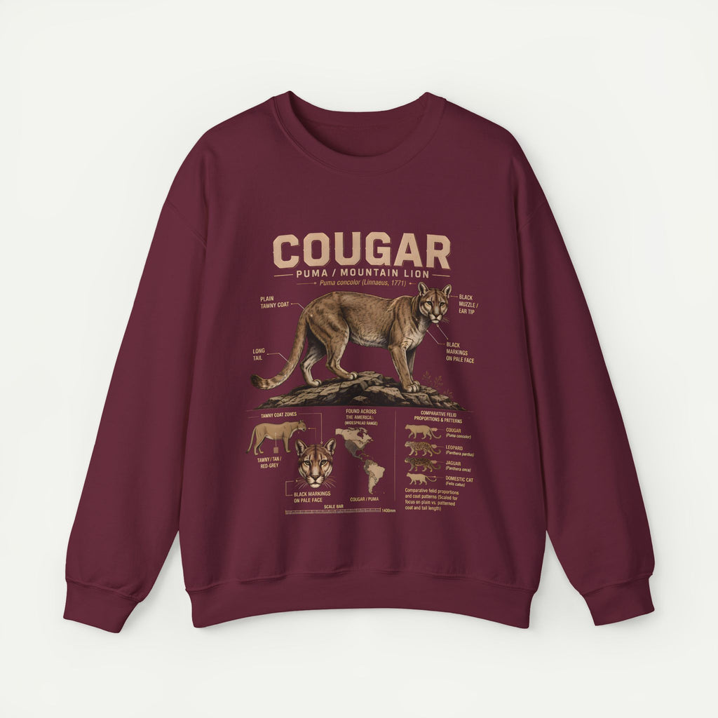 Cougar Anatomy Sweatshirt – Puma / Mountain Lion Educational Crewneck
