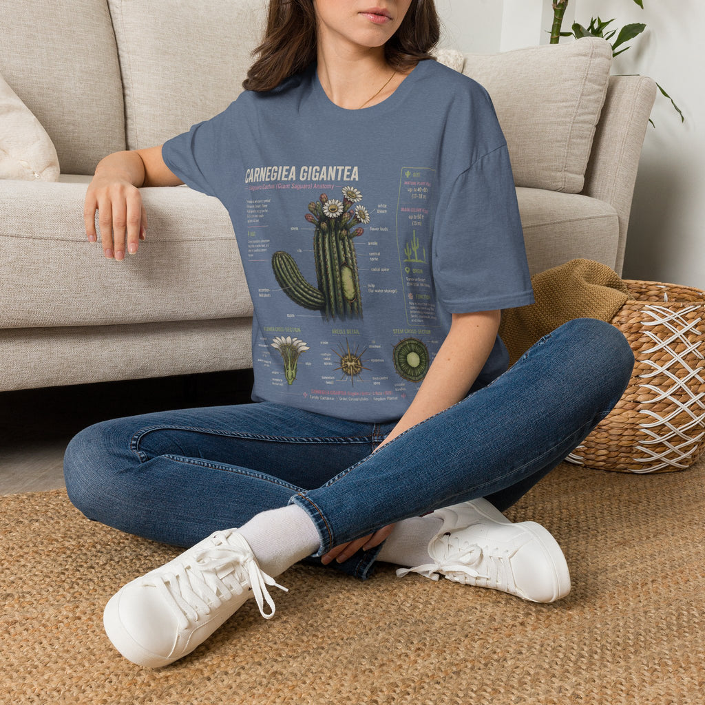 Carnegiea Gigantea Cactus Anatomy T-Shirt — Saguaro Plant Illustration Tee