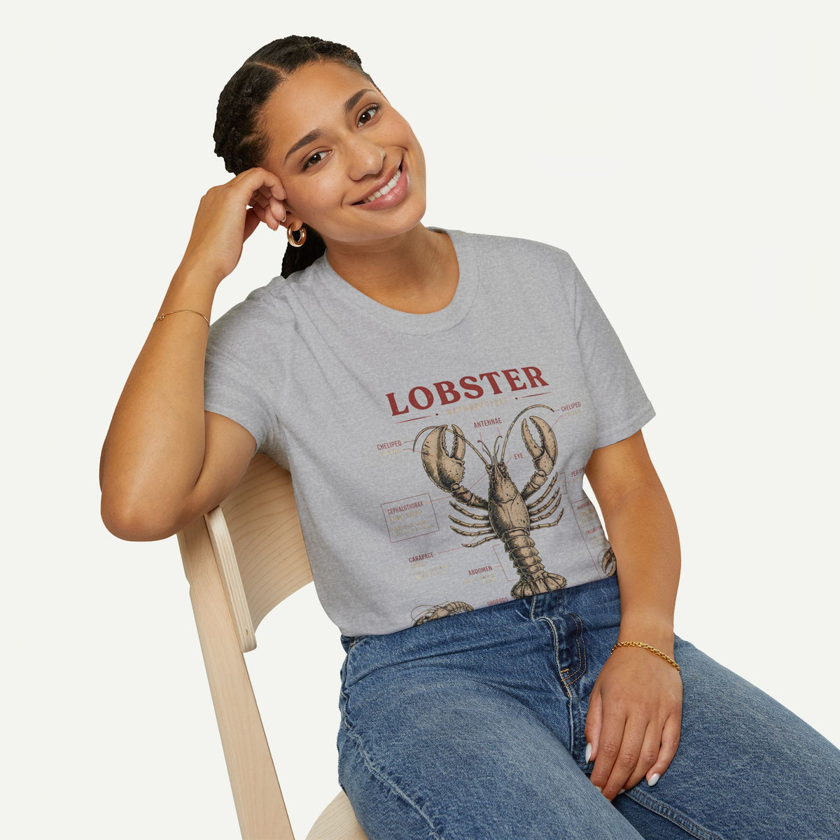 Lobster Anatomy T-Shirt — Vintage Nautical Seafood Diagram Tee