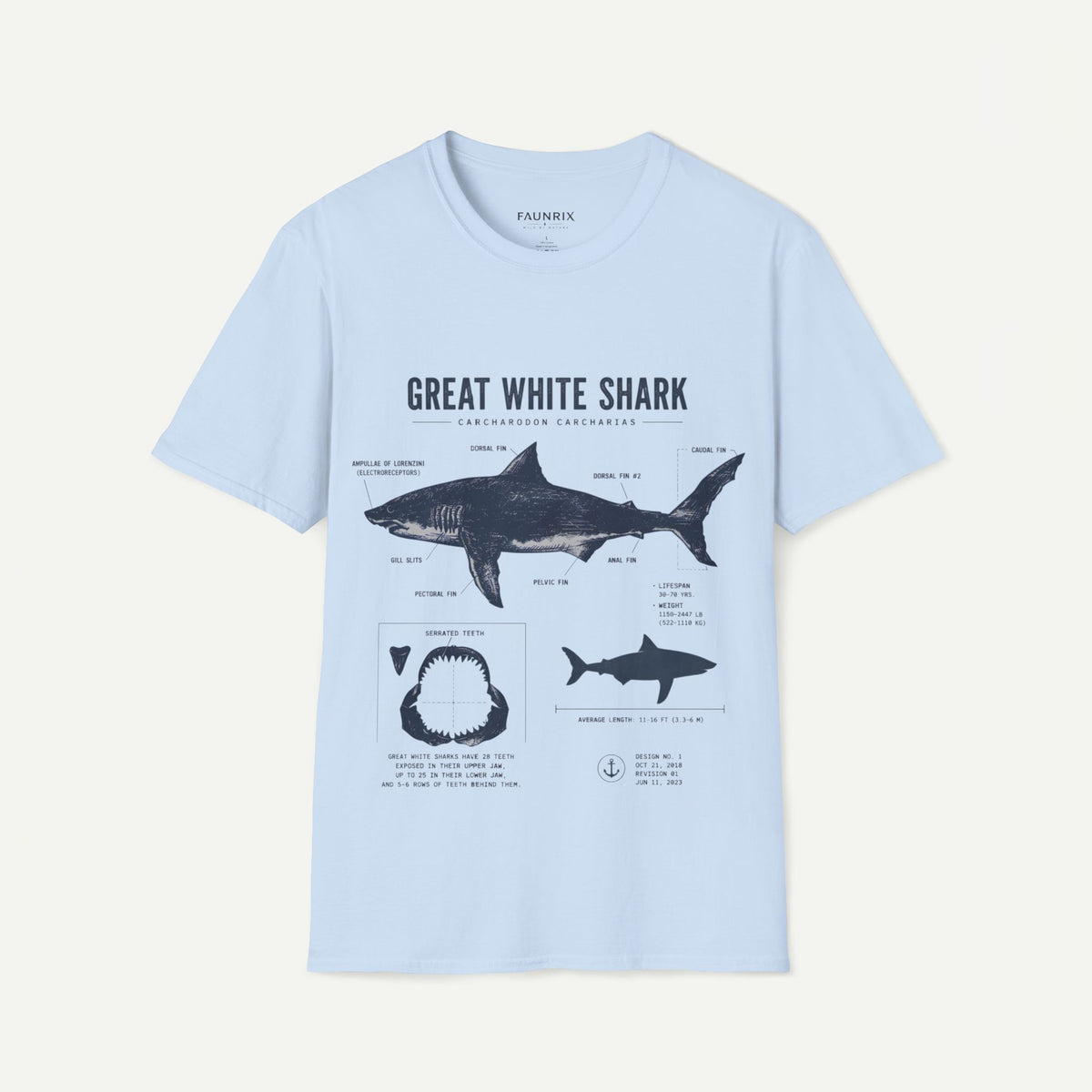 Great White Shark Anatomy T-shirt