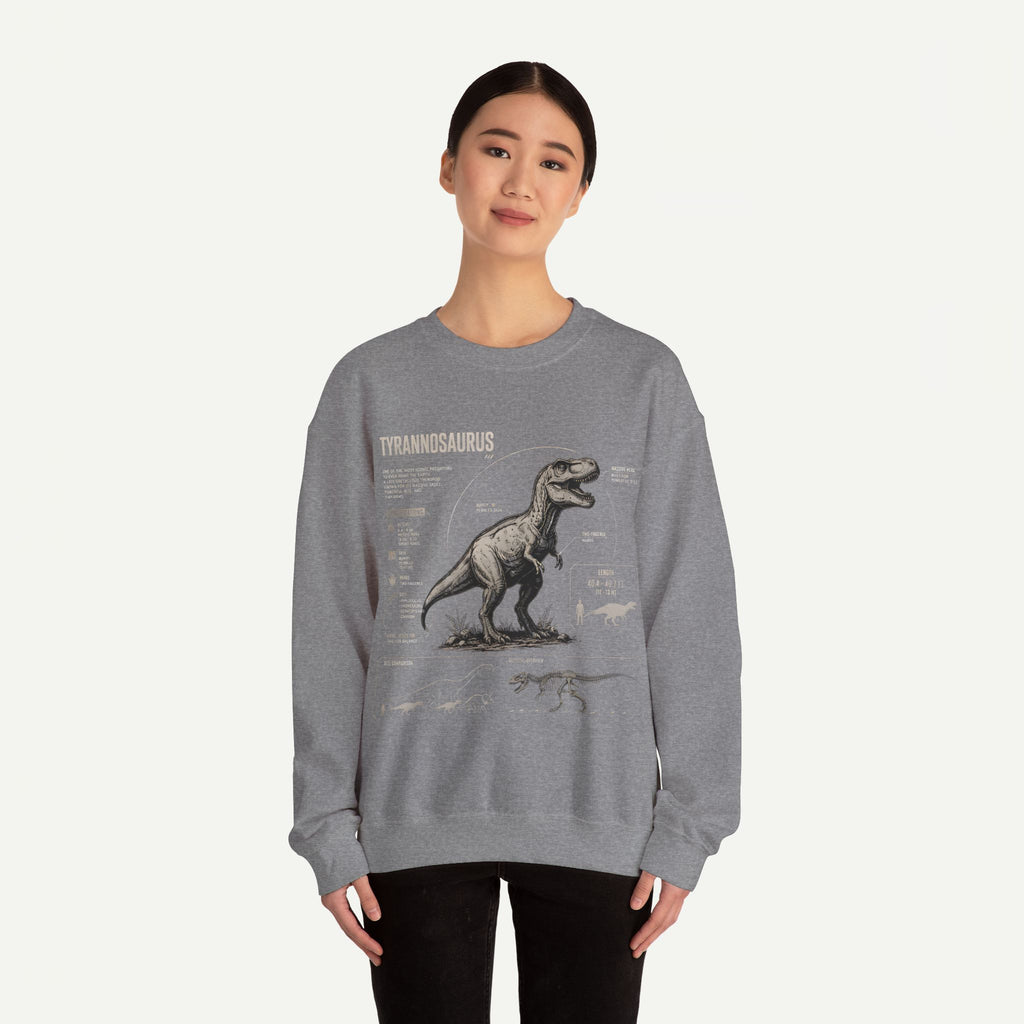 Tyrannosaurus Anatomy Sweatshirt — Vintage Dino Diagram Pullover