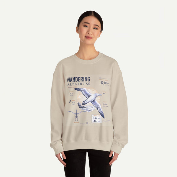 Wandering Albatross Anatomy Sweatshirt — Vintage Seabird Illustration