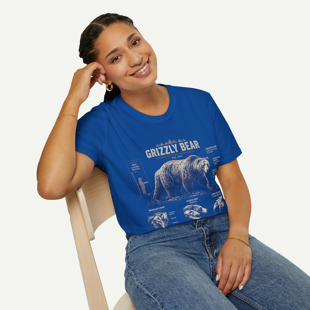 Grizzly Bear Anatomy Vintage Graphic T-Shirt — Wildlife Animal Tee