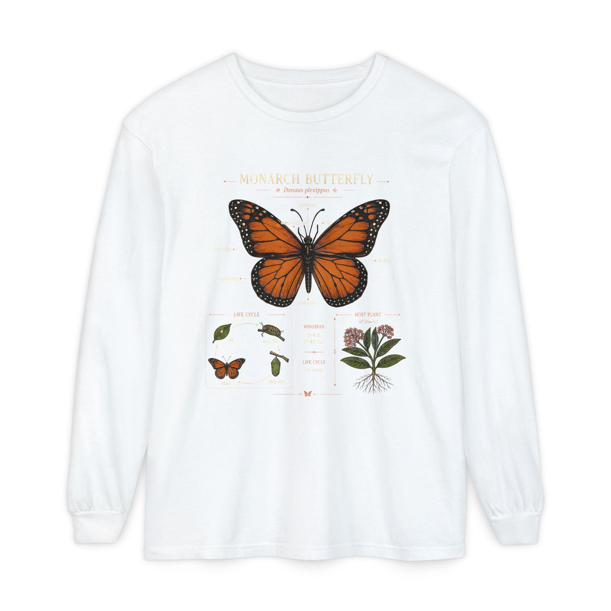 Monarch Butterfly Anatomy Long Sleeve Tee