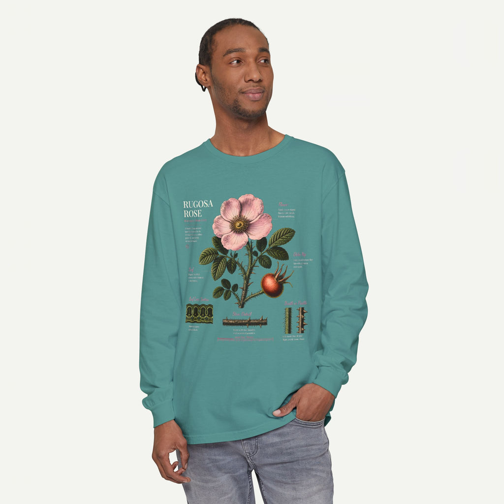 Botanical Rose Diagram Long Sleeve T-Shirt