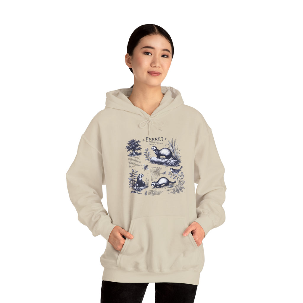 Ferret Vintage Illustration Hoodie — Retro Wildlife Graphic Sweatshirt