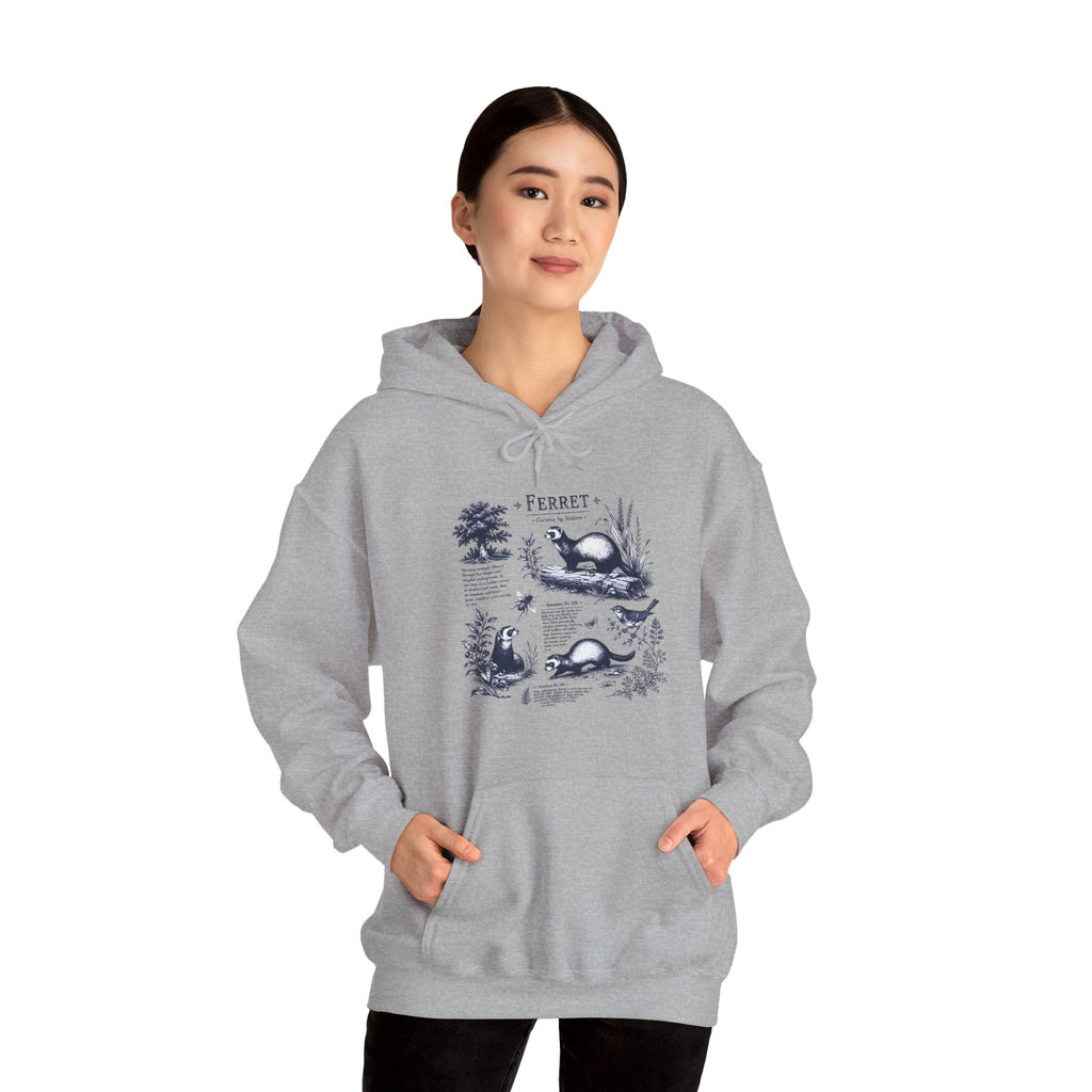 Ferret Vintage Illustration Hoodie — Retro Wildlife Graphic Sweatshirt