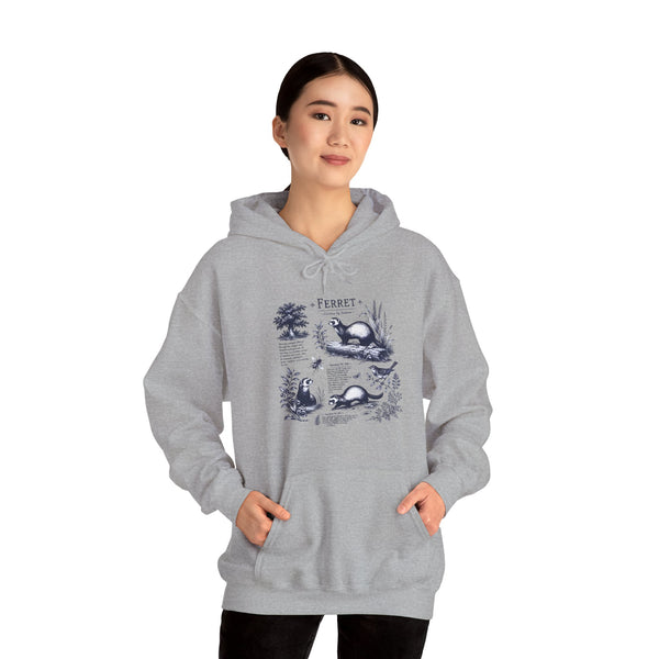 Ferret Vintage Illustration Hoodie — Retro Wildlife Graphic Sweatshirt
