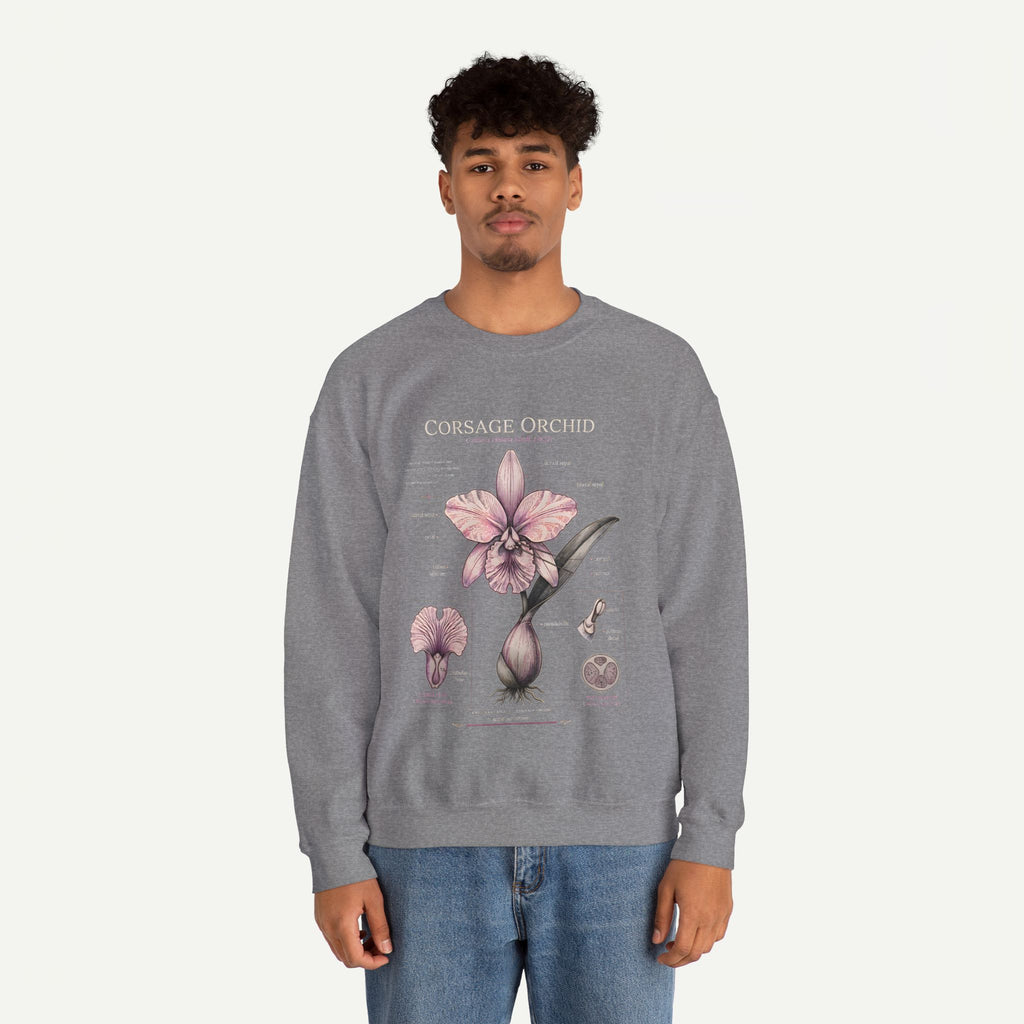 Corsage Orchid Sweatshirt — Botanical Anatomy Floral Crewneck