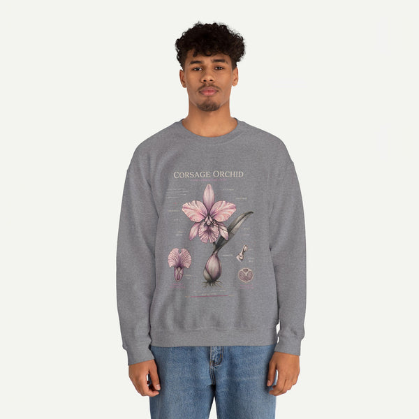 Corsage Orchid Sweatshirt — Botanical Anatomy Floral Crewneck