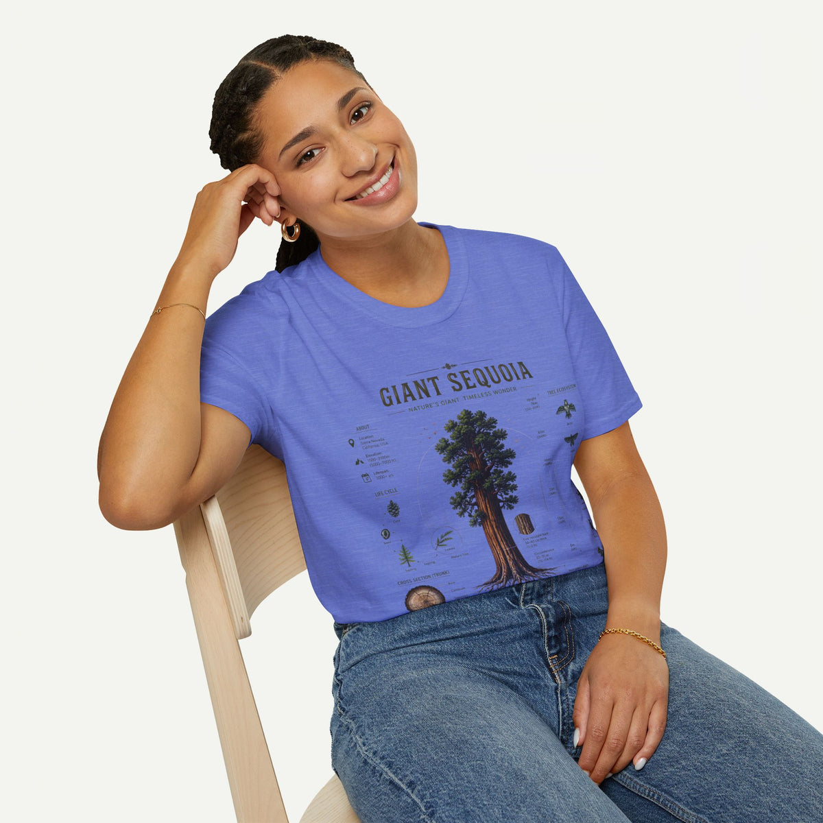 Giant Sequoia Anatomy T-Shirt — Botanical Tree Illustration Tee