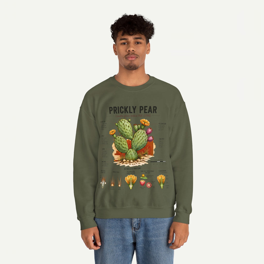 Prickly Pear Botanical Sweatshirt — Cactus Illustration Guide Crewneck