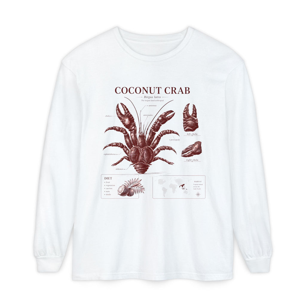 Coconut Crab Long Sleeve Tee — Vintage Marine Illustration
