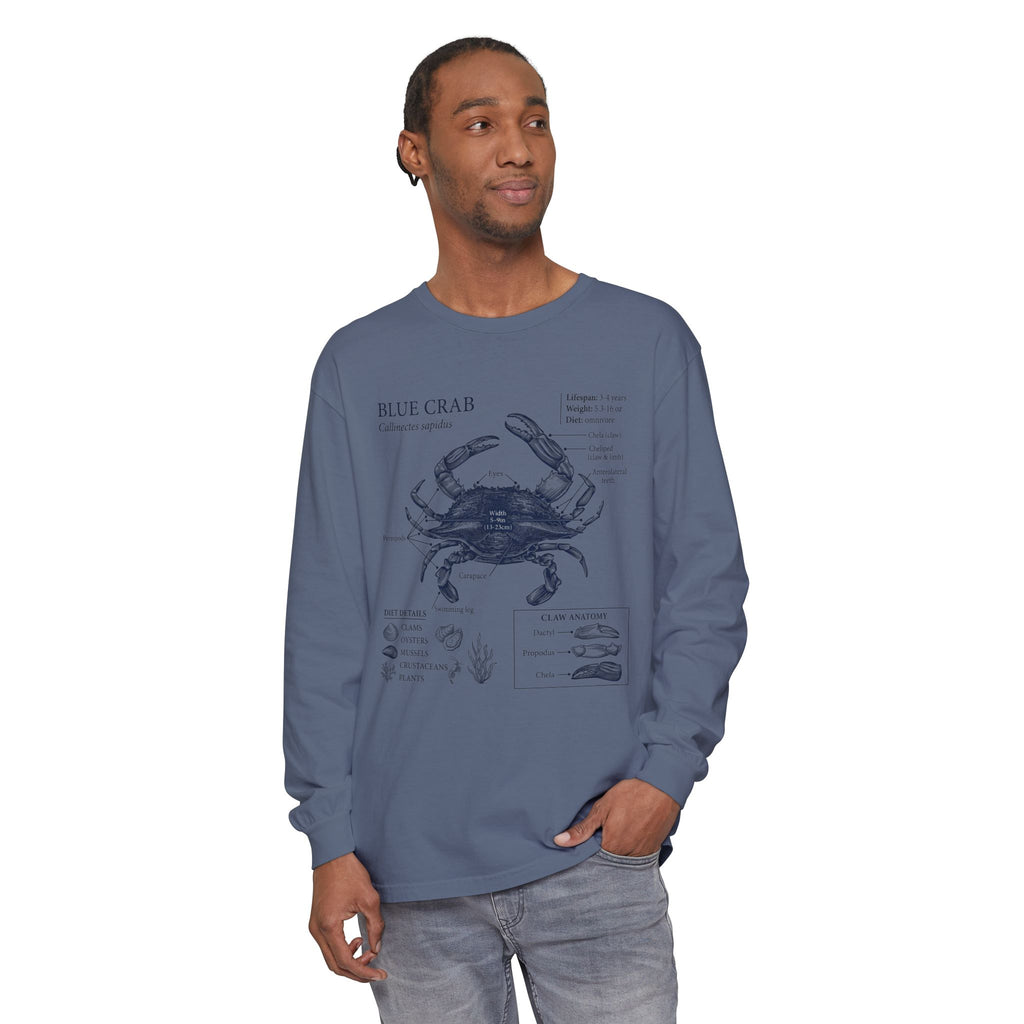 Blue Crab Anatomy Long Sleeve Tee