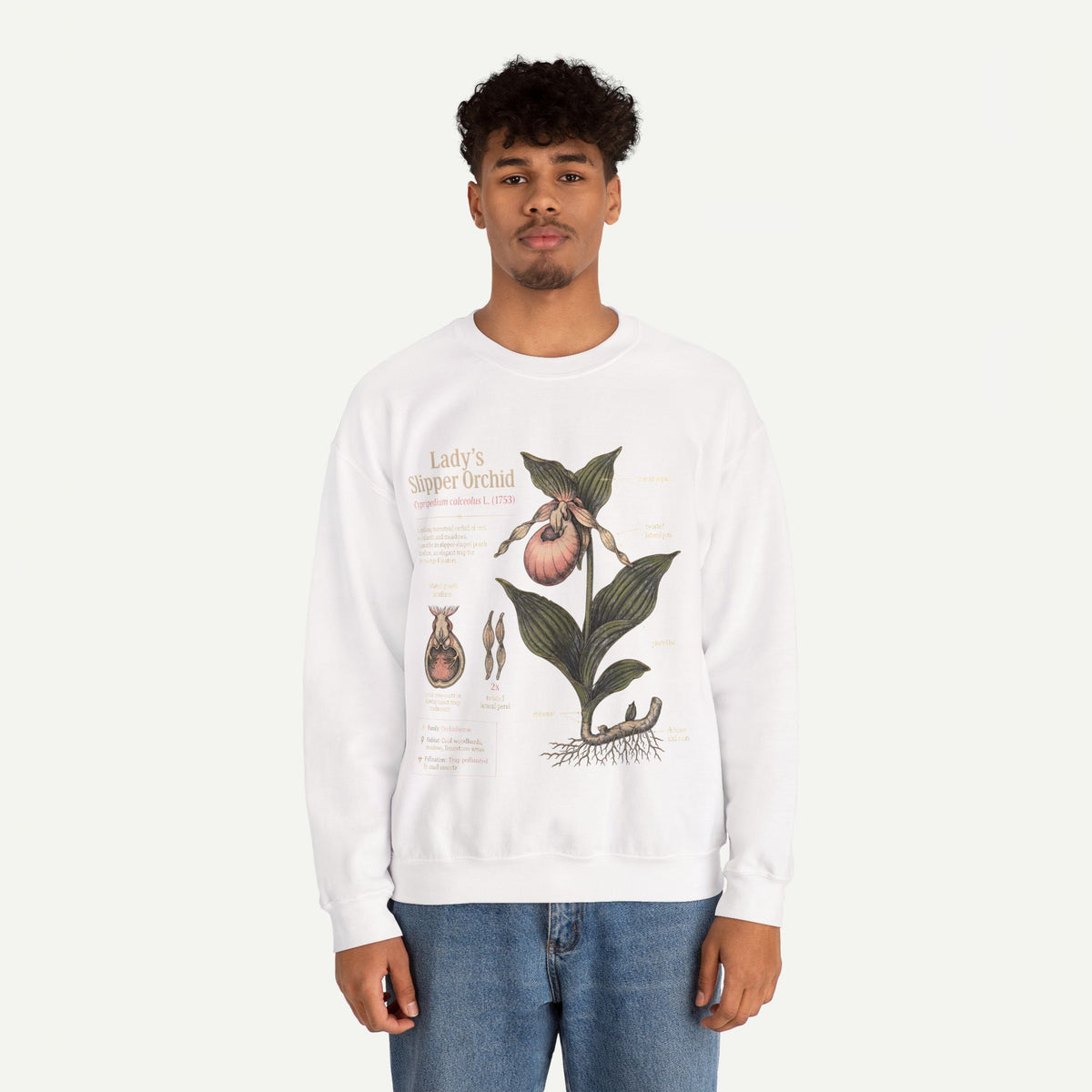 Lady's Slipper Orchid Botanical Sweatshirt
